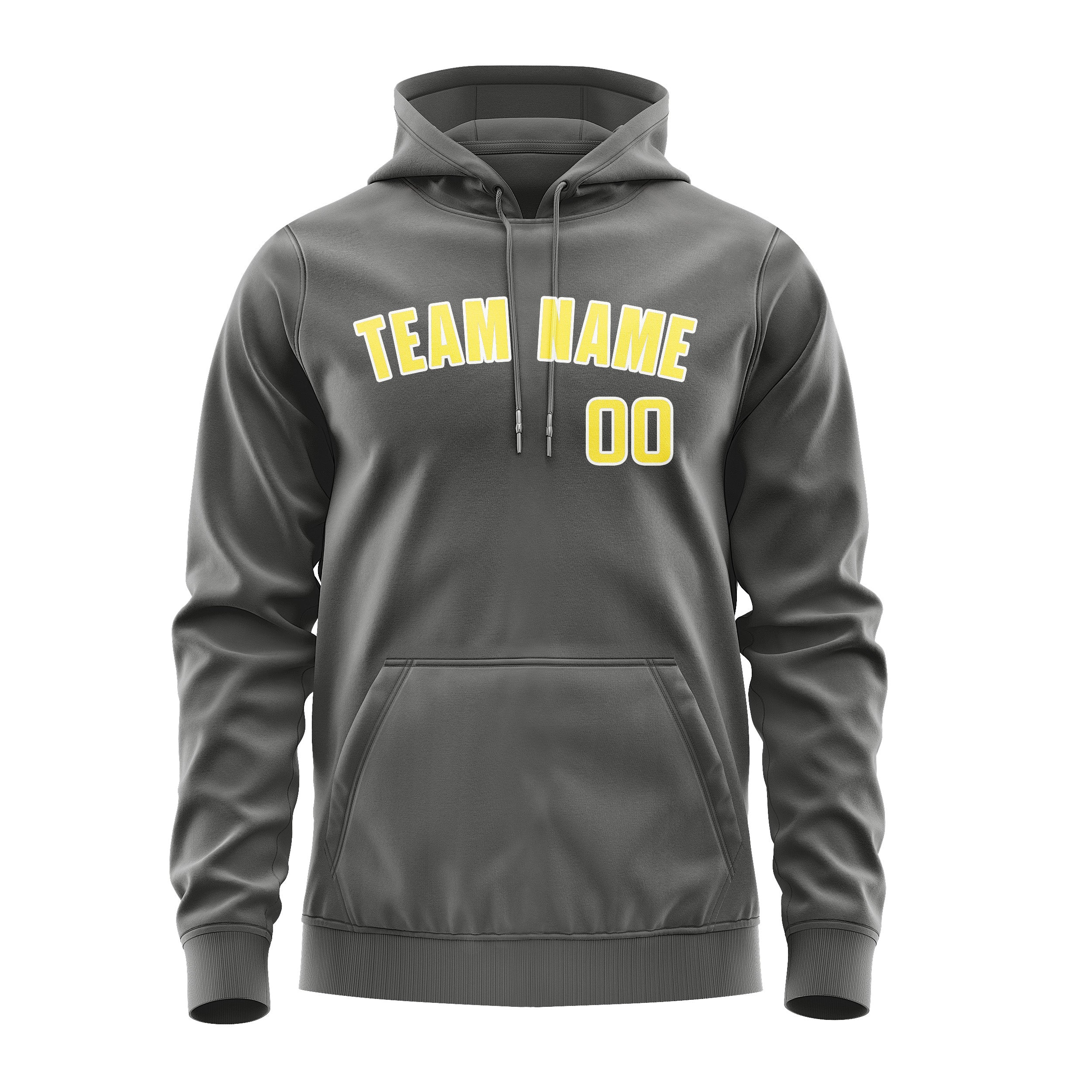 Maßgeschneidertes Dunkelgrau Blassgelb Hoodie