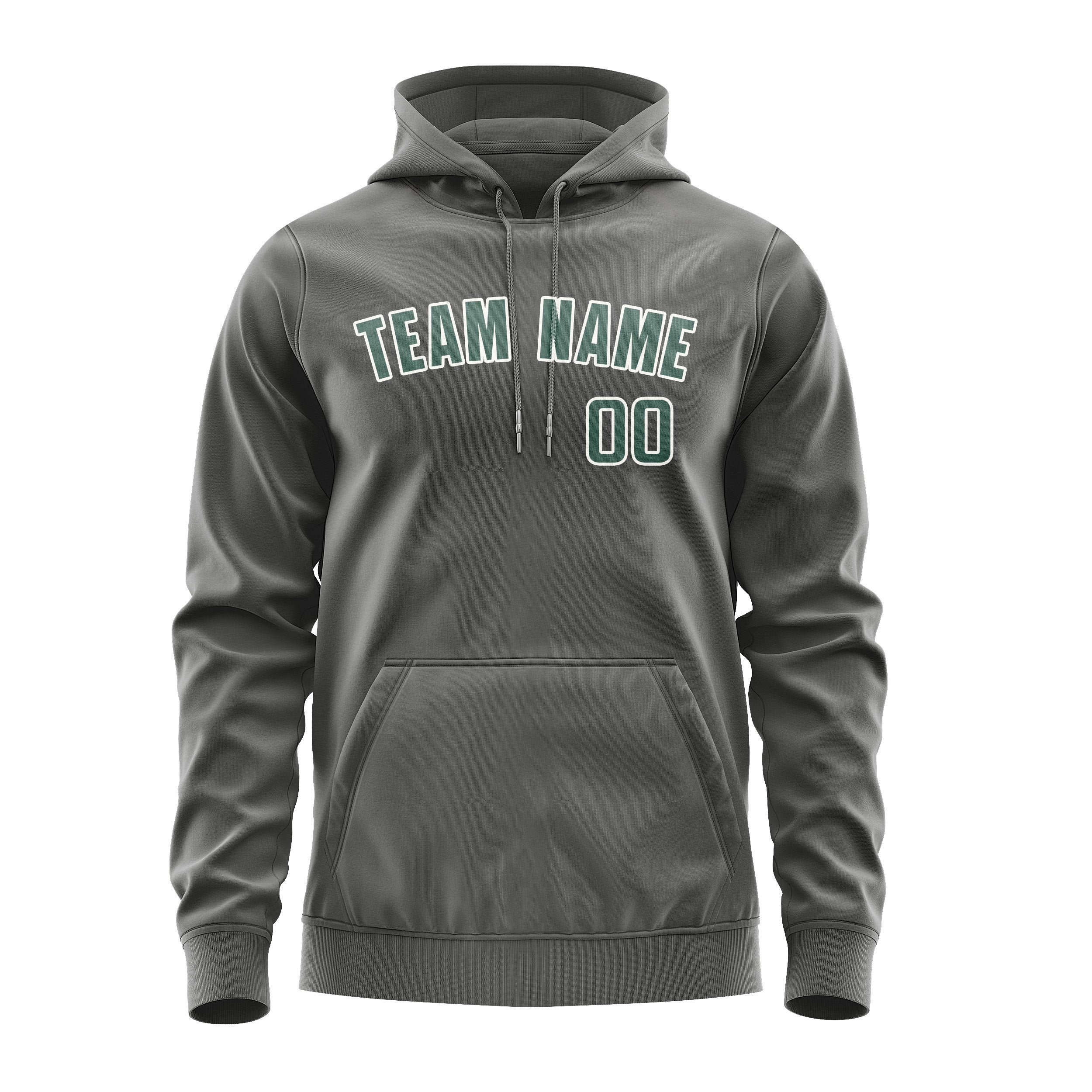 Maßgeschneidertes Dunkelgrau Blaugrün Hoodie
