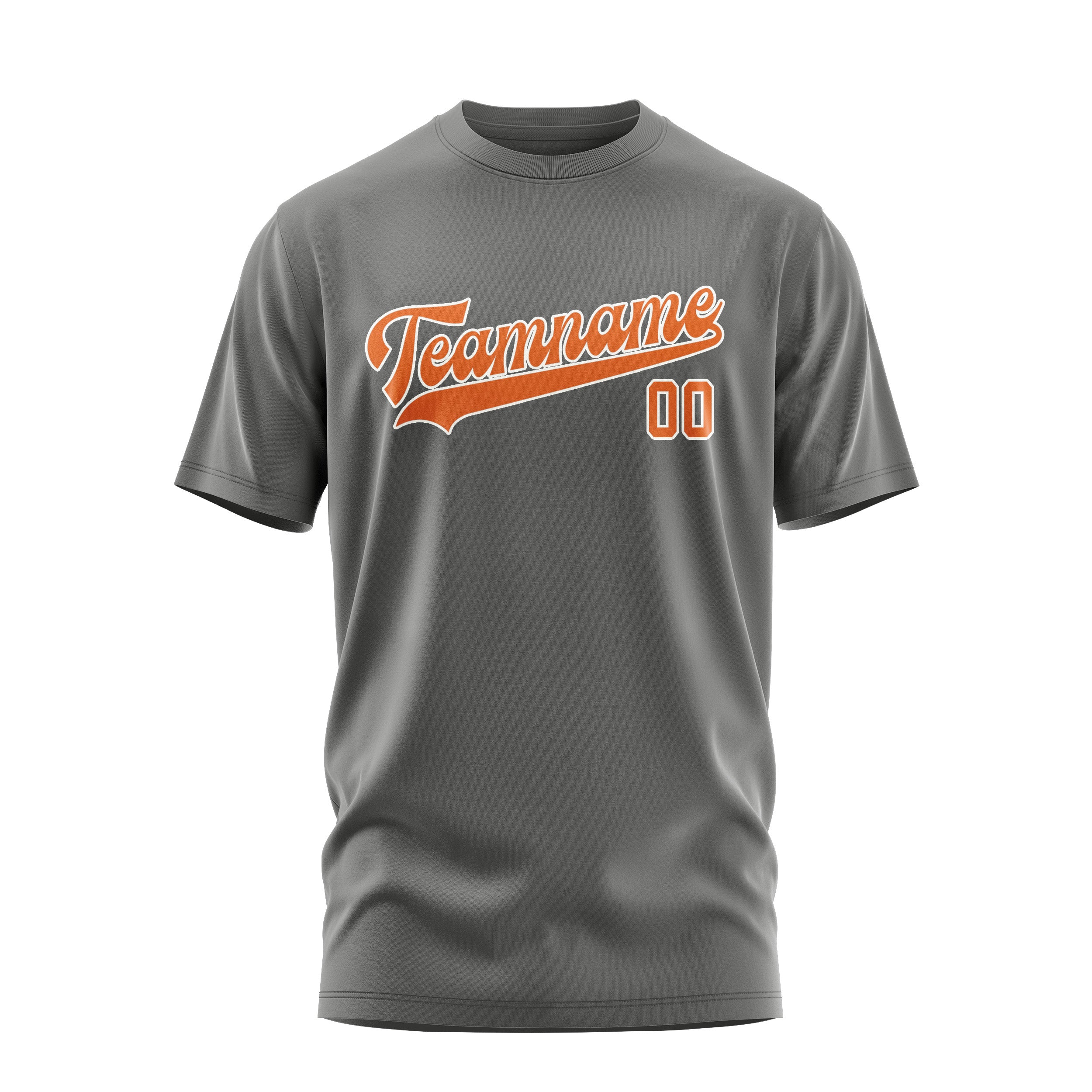 Maßgeschneidertes Dunkelgrau Orange T-Shirt