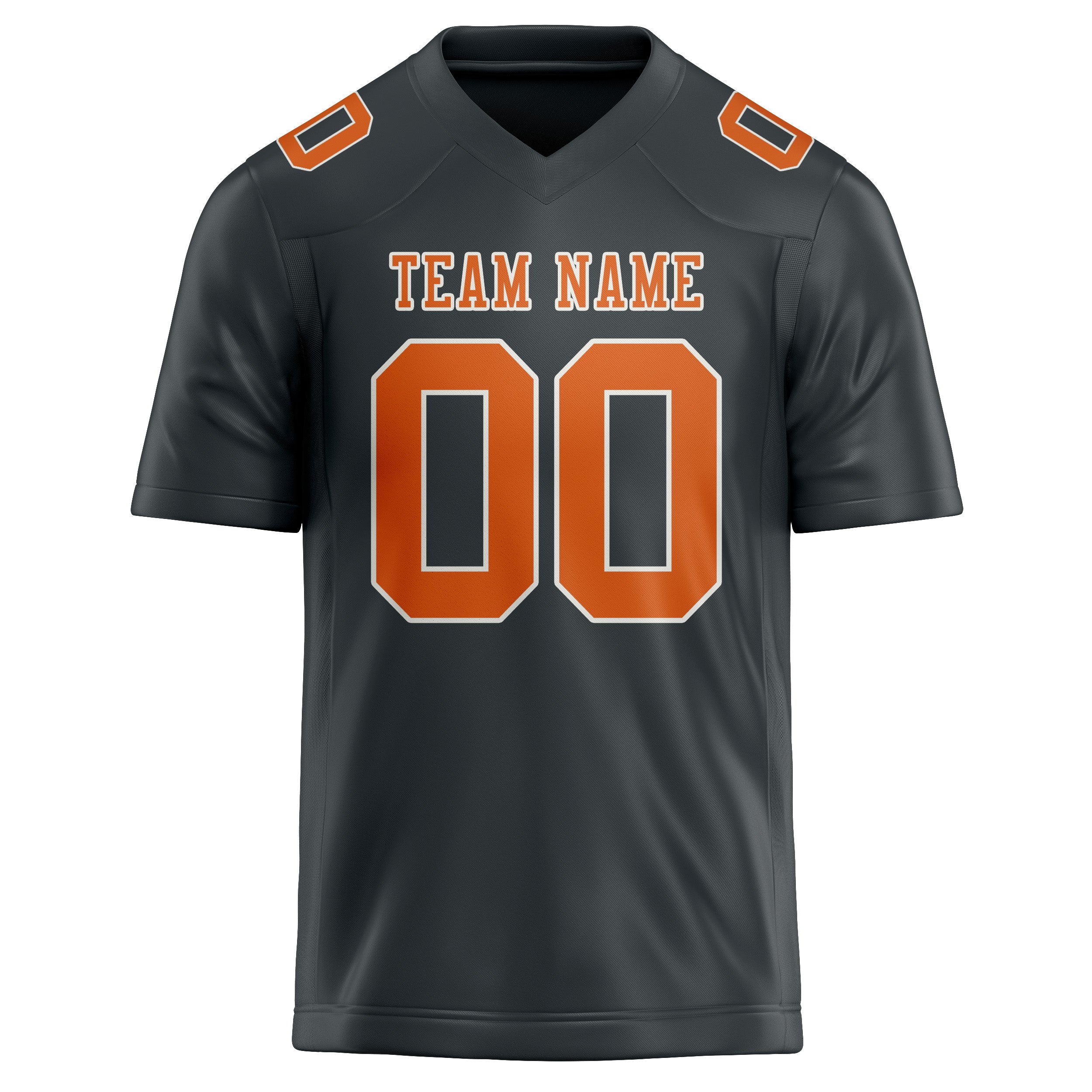 Maßgeschneidertes Professionelles Dunkelgrau Orange Rugbytrikot