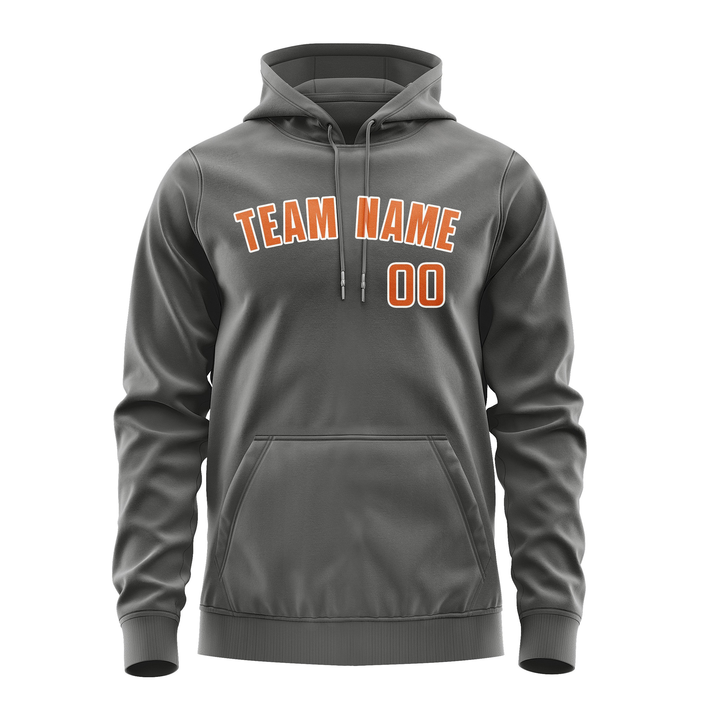Maßgeschneidertes Dunkelgrau Orange Hoodie