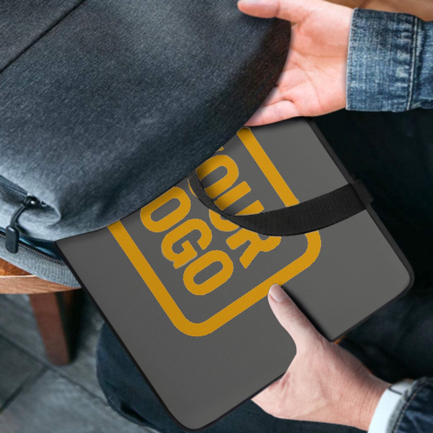 Maßgeschneidertes Dunkelgrau Yellow Laptop Tasche