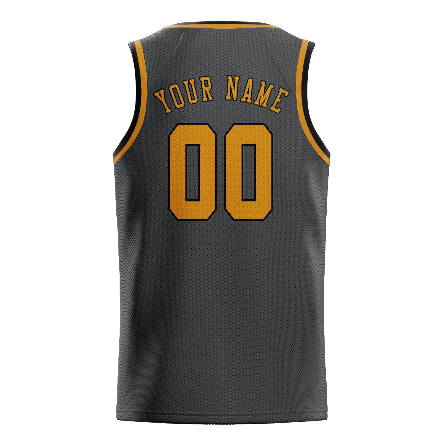 Benutzerdefiniertes Professionelles Dunkelgrau Gelb Basketballtrikot