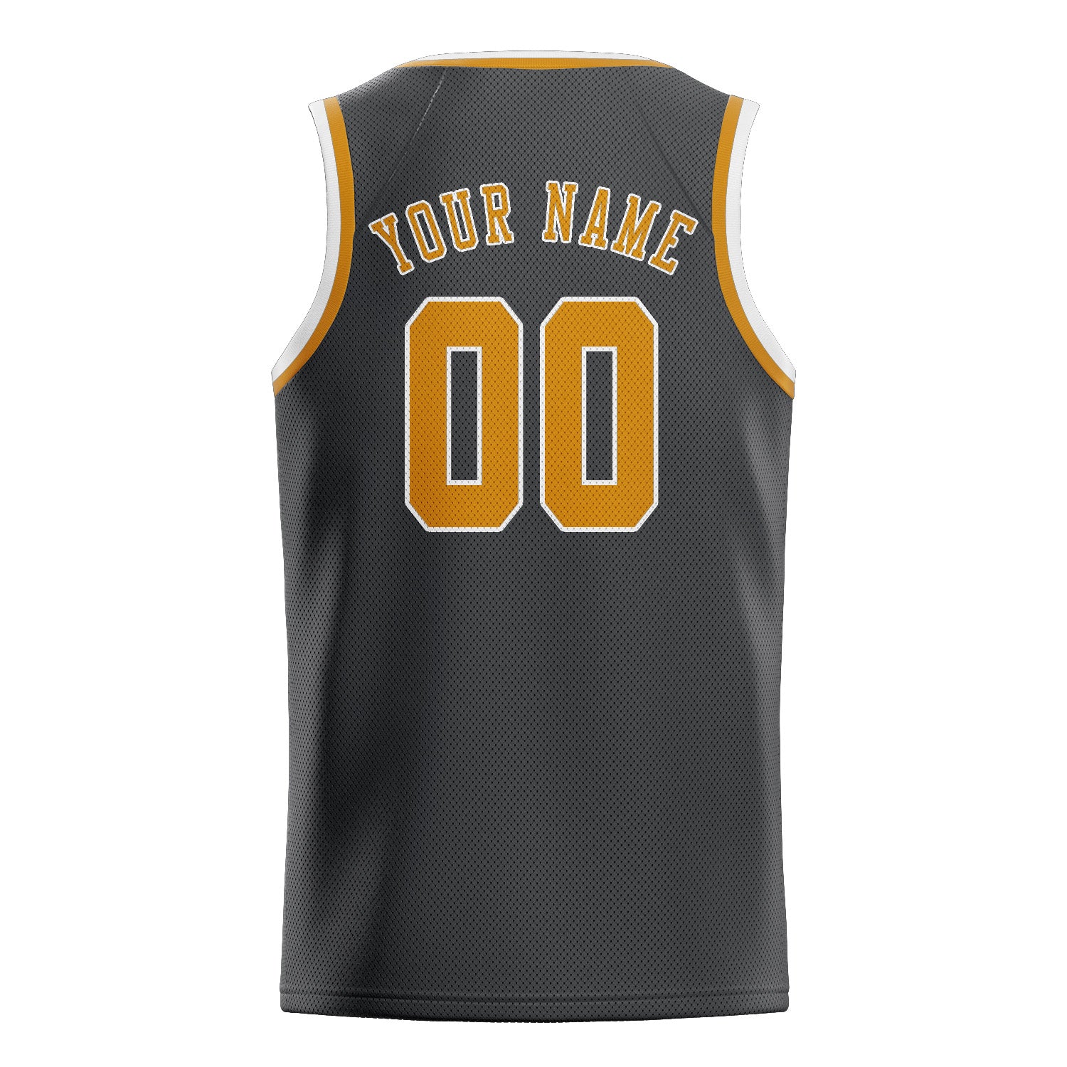 Benutzerdefiniertes Professionelles Dunkelgrau Gelb Basketballtrikot