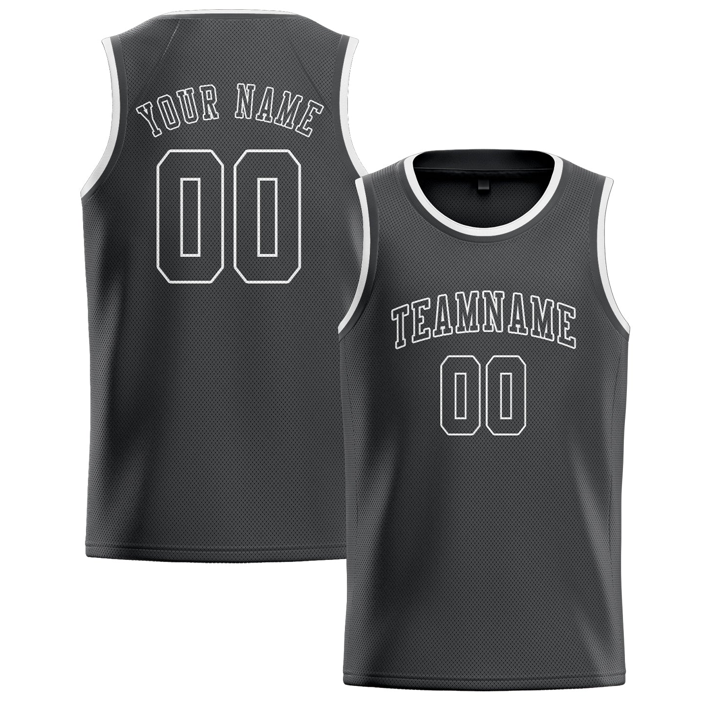 Benutzerdefiniertes Professionelles Dunkelgrau Dunkelgrau Basketballtrikot