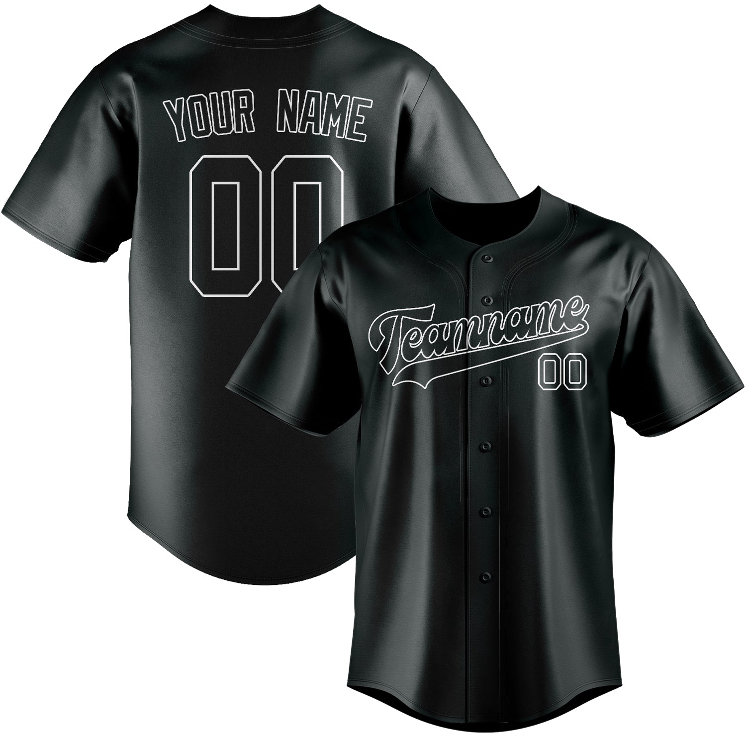 Benutzerdefiniertes Professionelles Dunkelgrau Weiß Baseballtrikot
