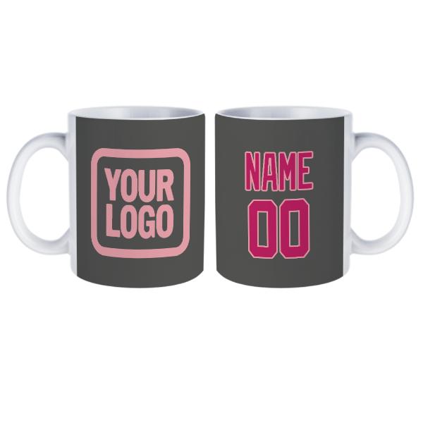 Tazza personalizzata grigio scuro rosa