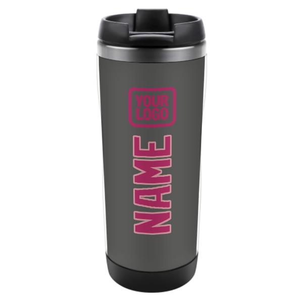 Tazza personalizzata in acciaio inossidabile grigio scuro rosa rosso
