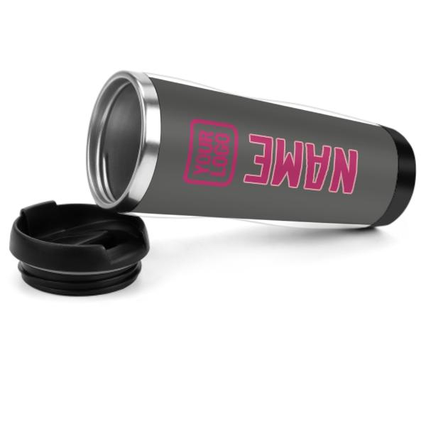 Tazza personalizzata in acciaio inossidabile grigio scuro rosa rosso