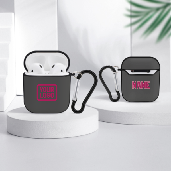 Maßgeschneidertes Dunkelgrau Rosarot AirPods-Hülle
