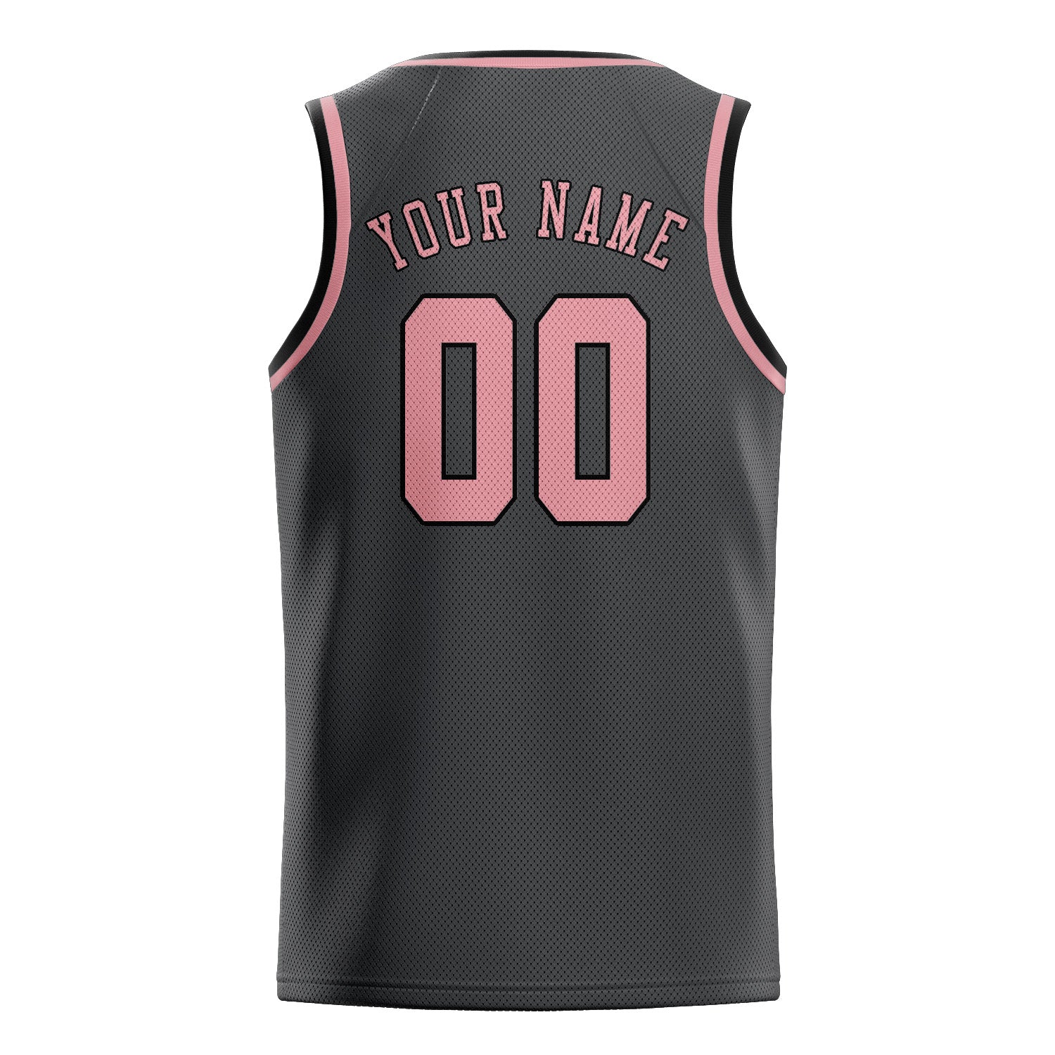 Benutzerdefiniertes Professionelles Dunkelgrau Rosa Basketballtrikot