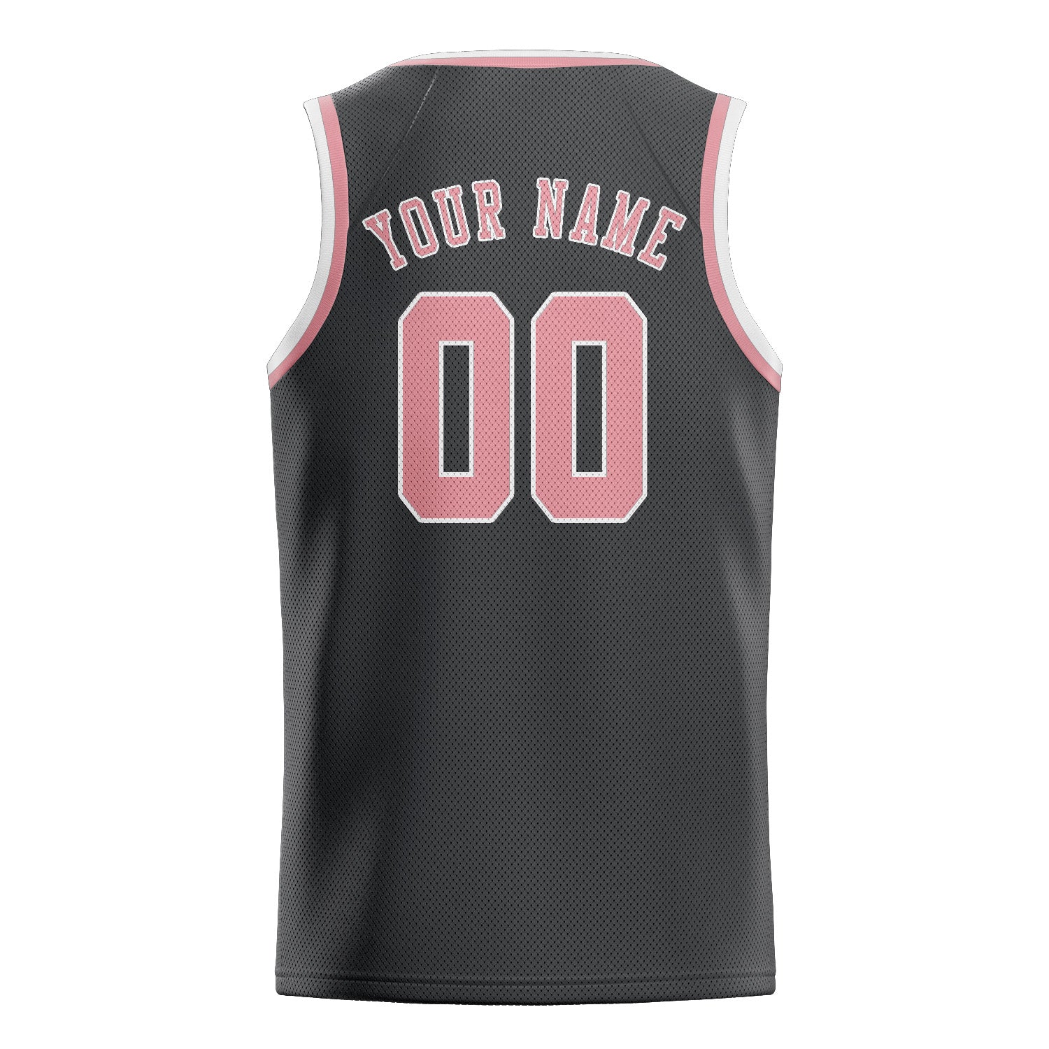 Benutzerdefiniertes Professionelles Dunkelgrau Rosa Basketballtrikot