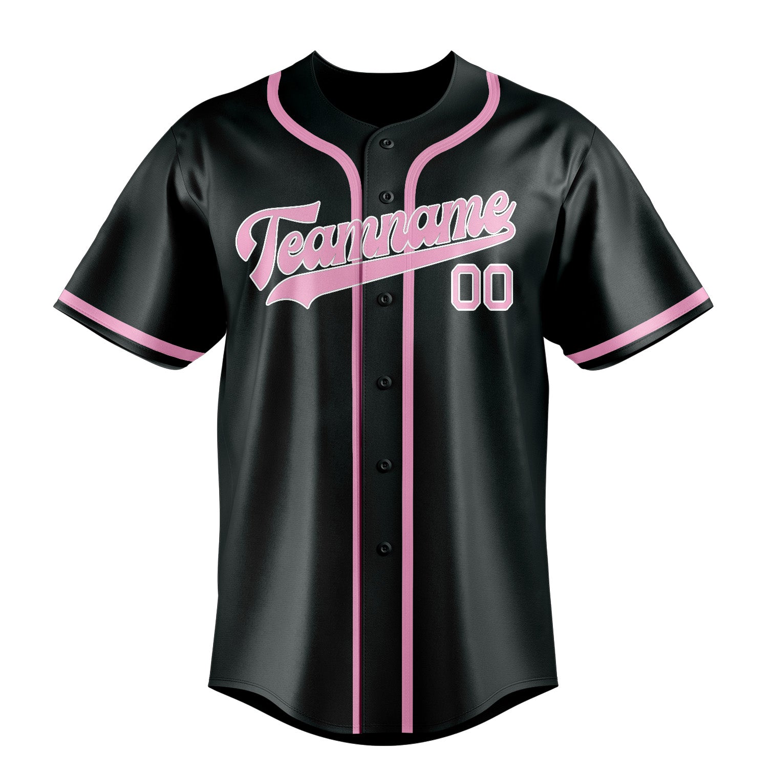 Benutzerdefiniertes Professionelles Dunkelgrau Rosa Baseballtrikot