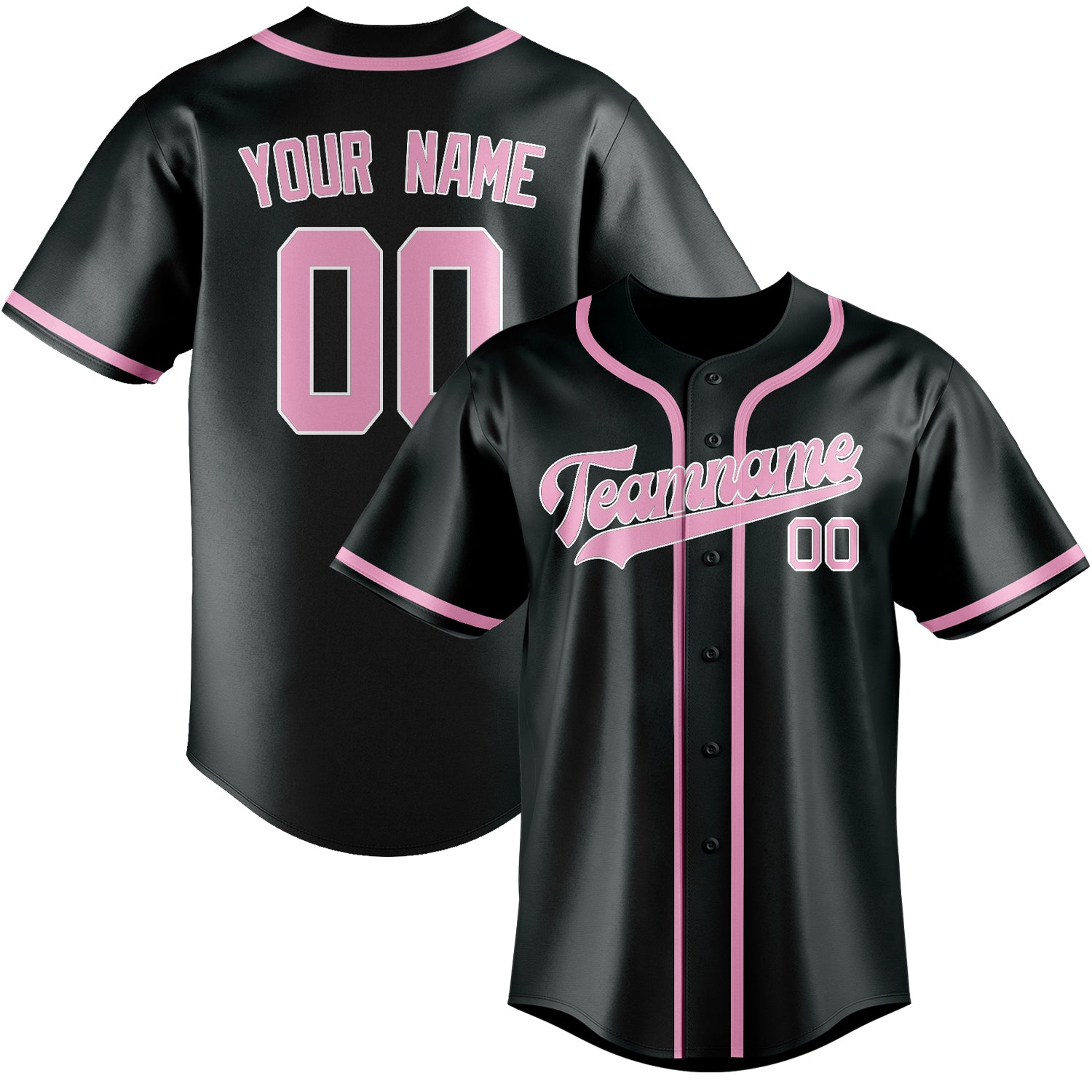 Benutzerdefiniertes Professionelles Dunkelgrau Rosa Baseballtrikot