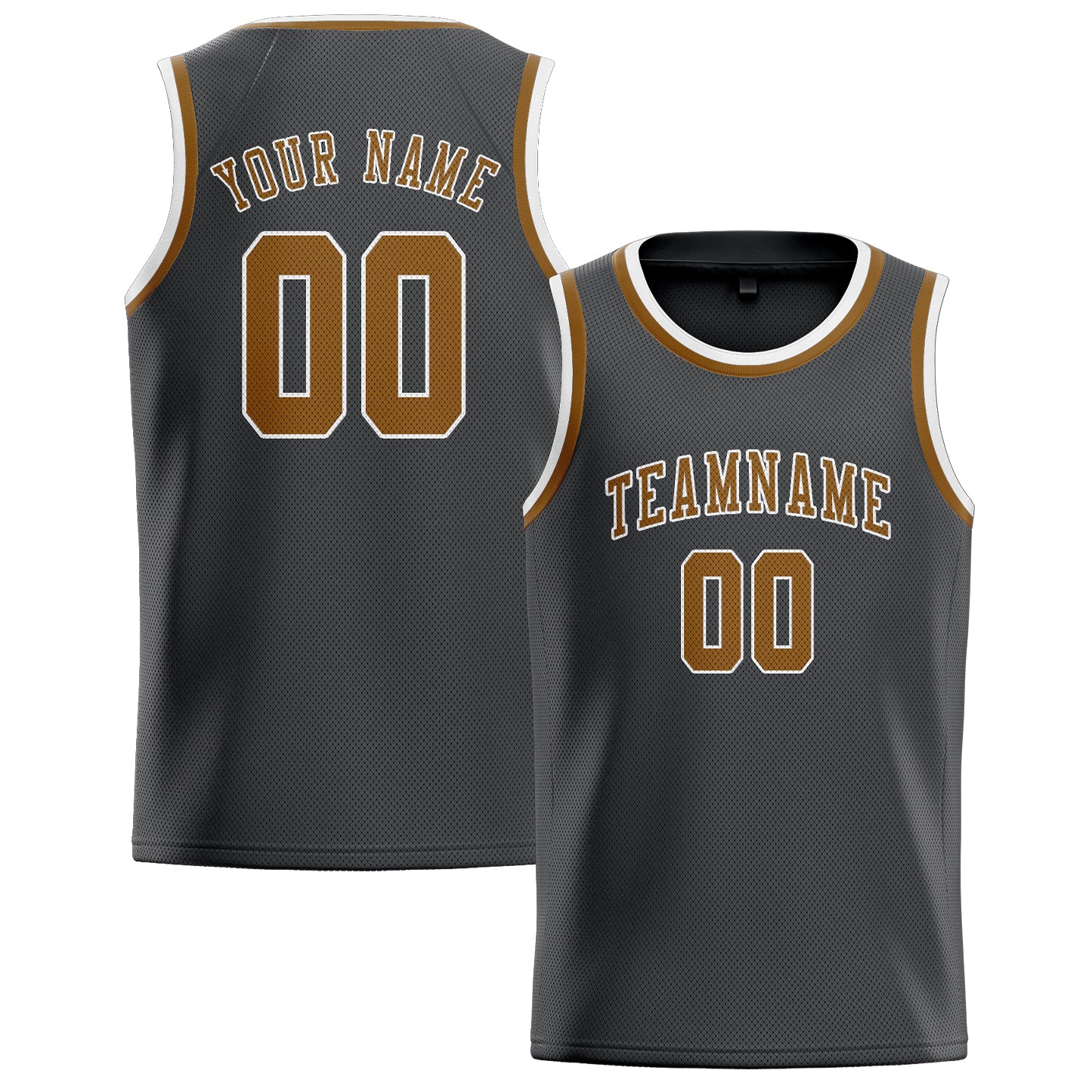 Benutzerdefiniertes Professionelles Dunkelgrau Khaki Basketballtrikot