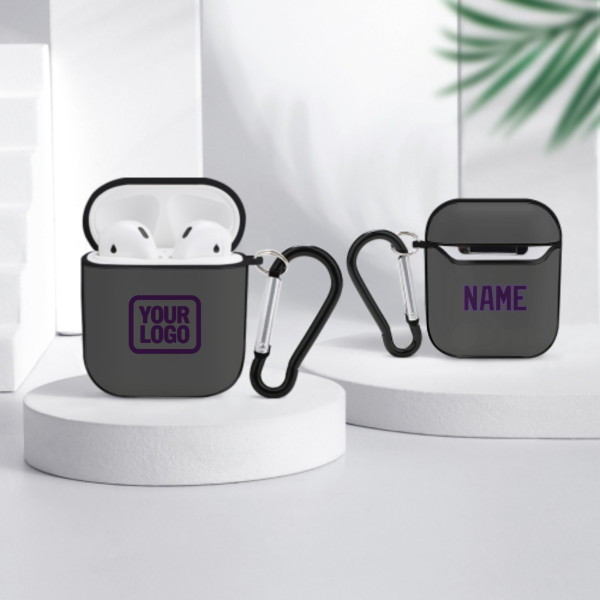 Maßgeschneidertes Dunkelgrau Lila AirPods-Hülle