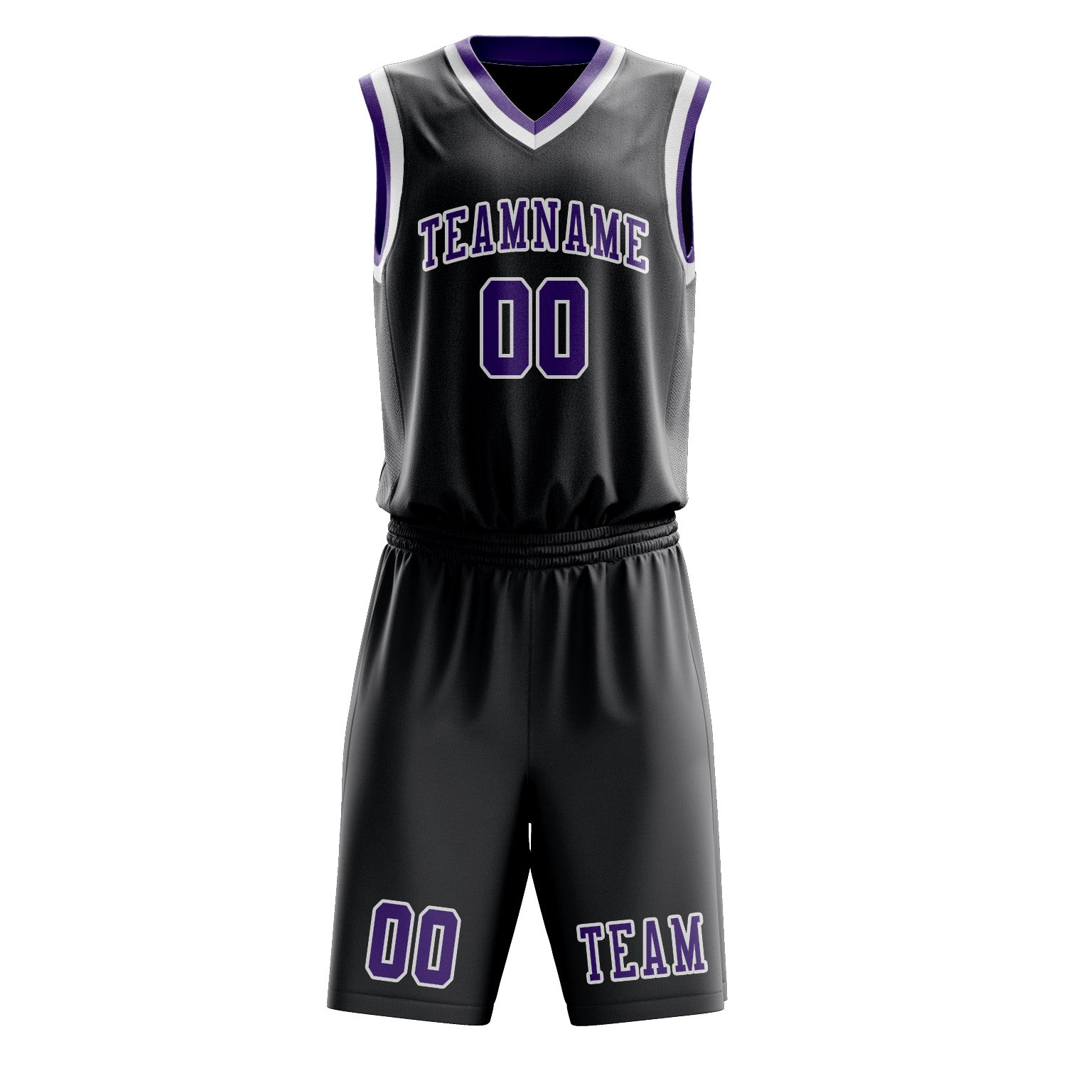 Benutzerdefiniertes Professionelles Dunkelgrau Lavendel Basketballtrikot-Set