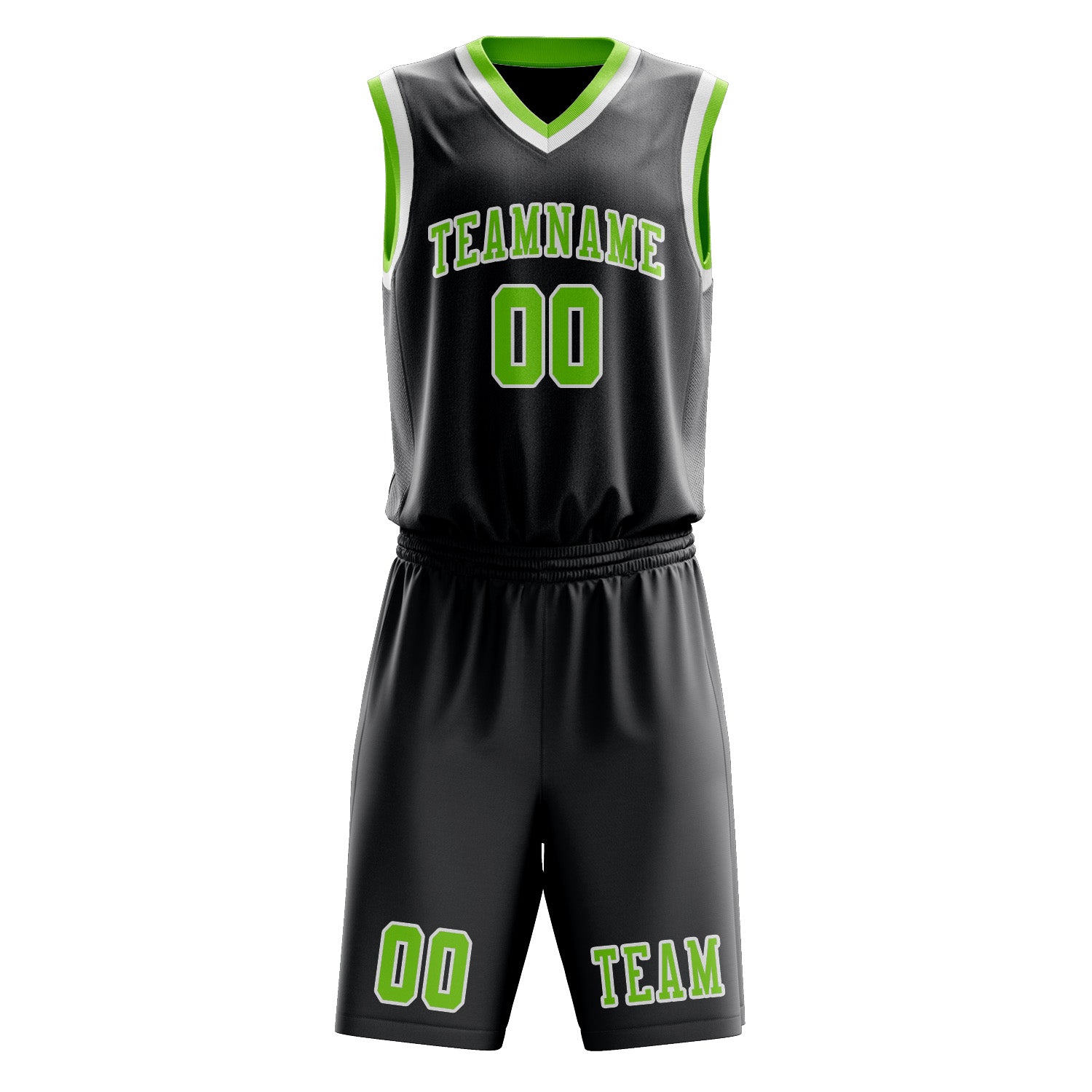 Benutzerdefiniertes Professionelles Dunkelgrau Smaragdgrün Basketballtrikot-Set