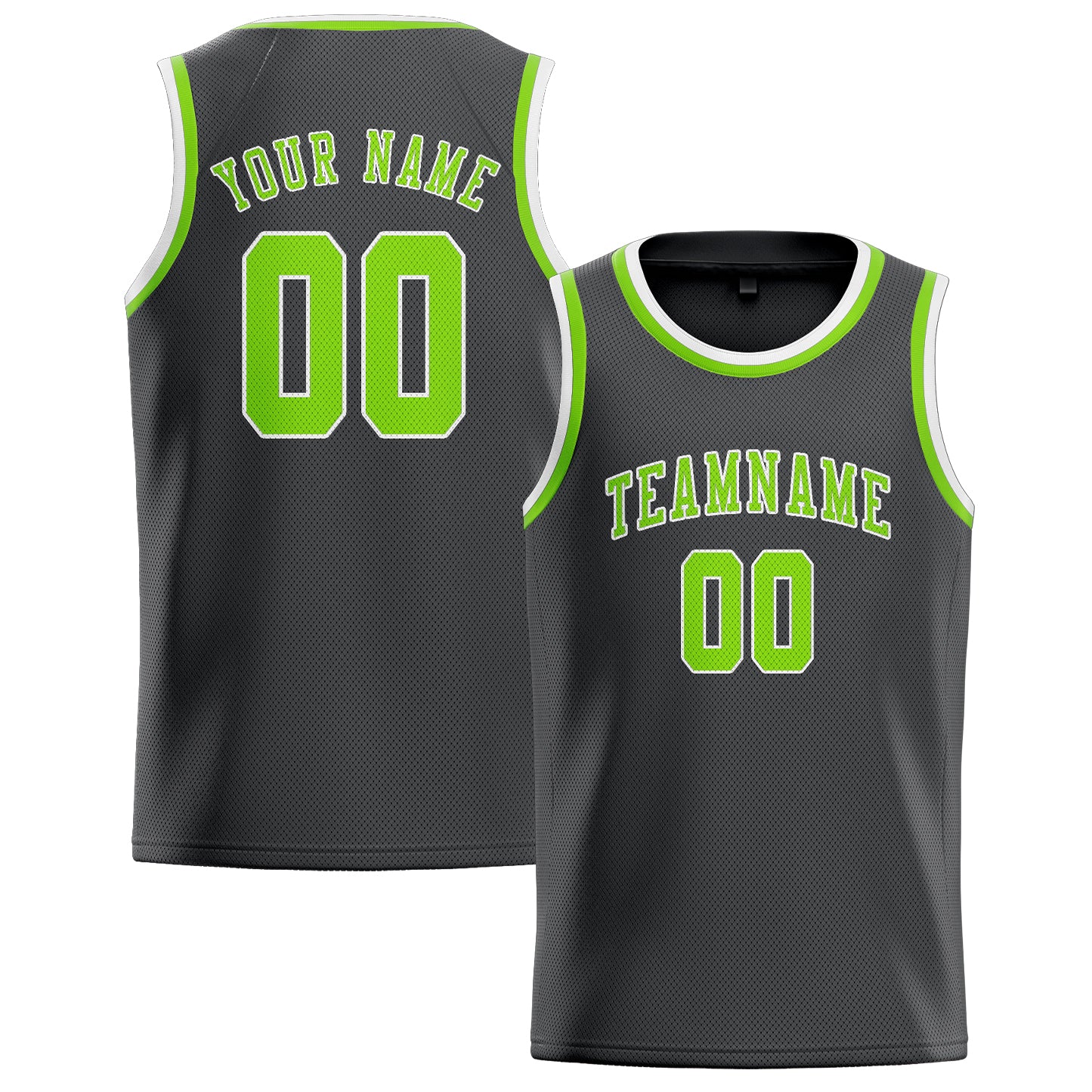 Benutzerdefiniertes Professionelles Dunkelgrau Smaragdgrün Basketballtrikot