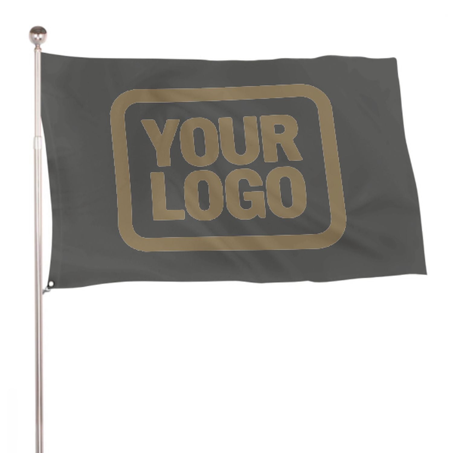 Maßgeschneidertes Dunkelgrau Hellkhaki Flagge