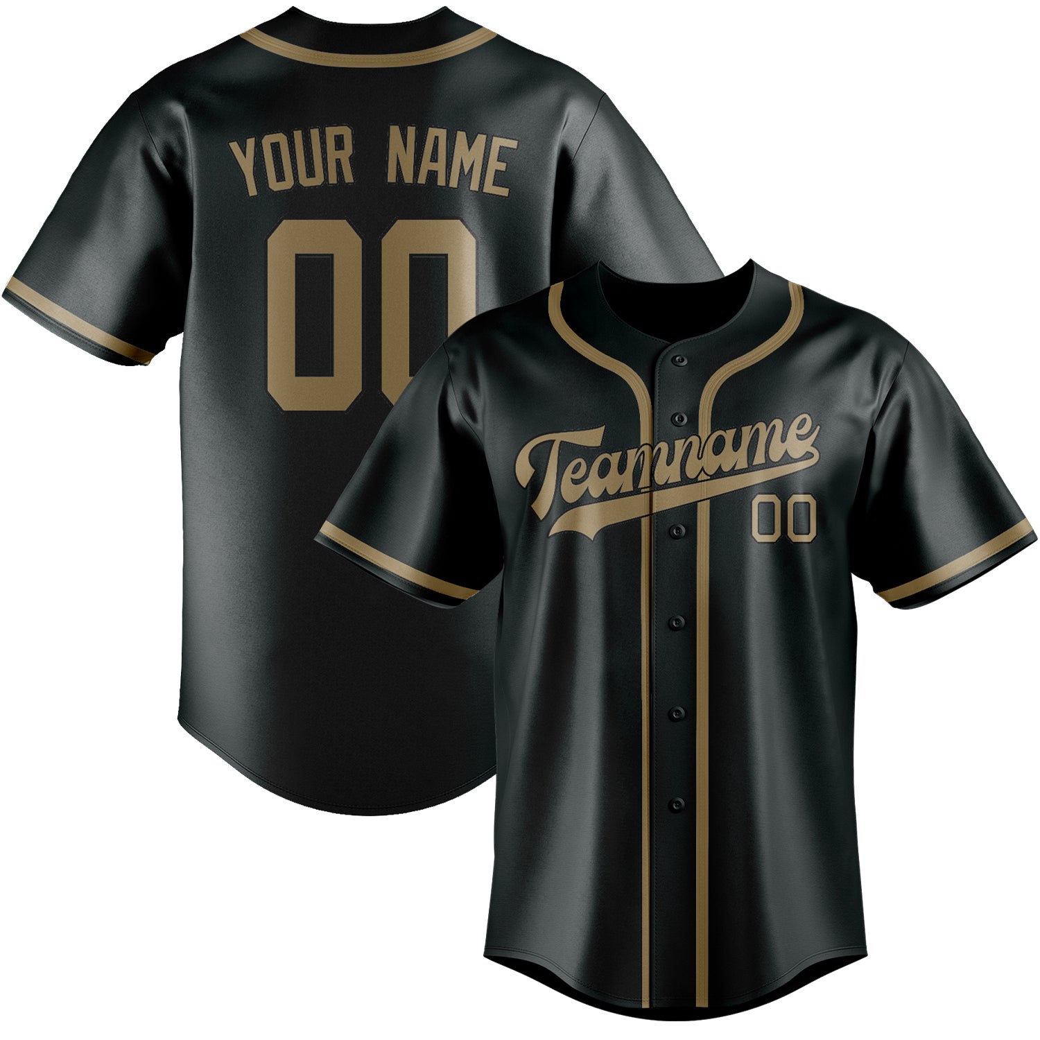 Benutzerdefiniertes Professionelles Dunkelgrau Hellkhaki Baseballtrikot