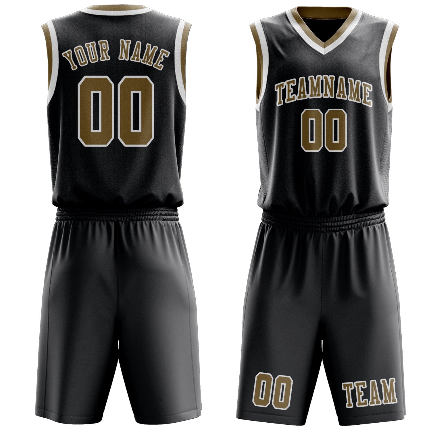 Benutzerdefiniertes Professionelles Dunkelgrau Hellkhaki Basketballtrikot-Set