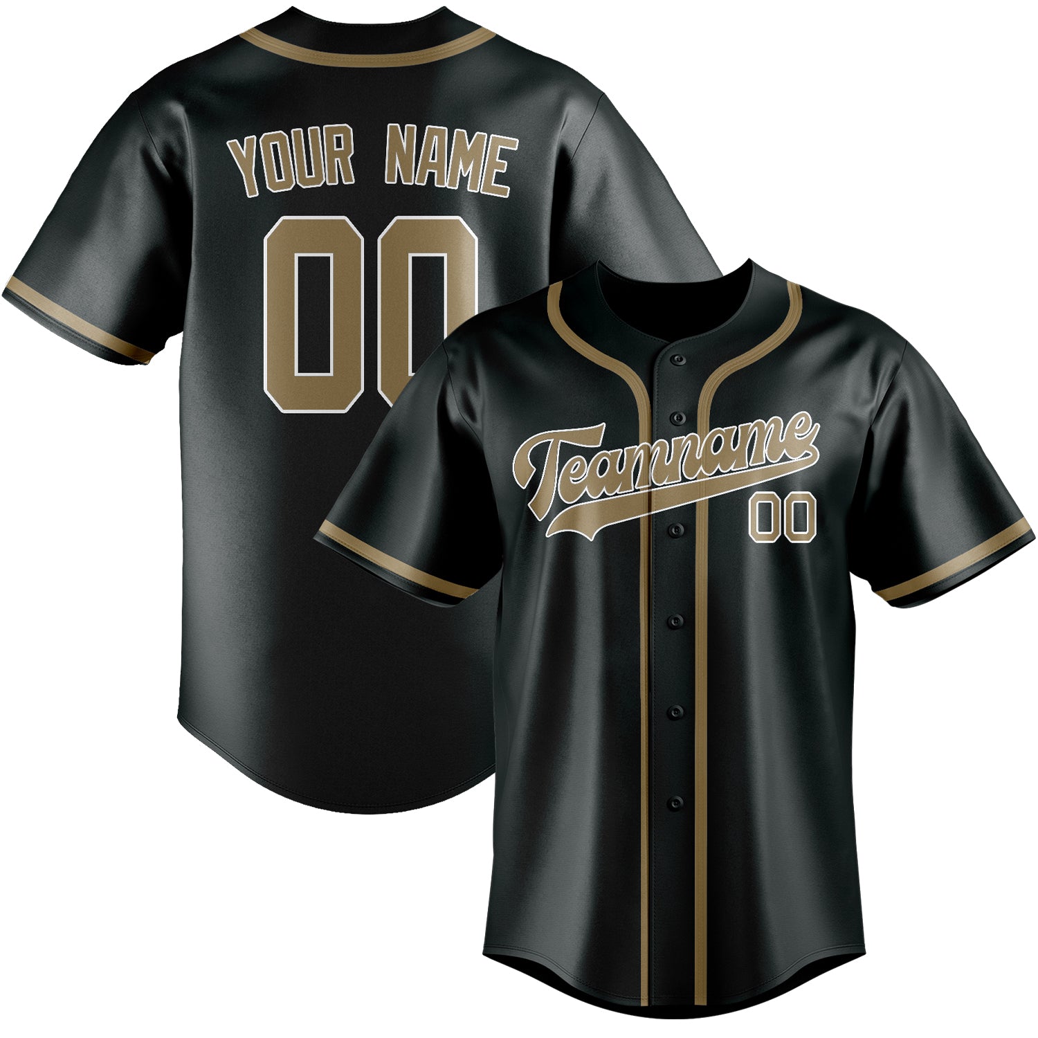 Benutzerdefiniertes Professionelles Dunkelgrau Hellkhaki Baseballtrikot
