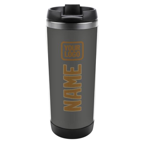 Tazza personalizzata in acciaio inossidabile grigio scuro cachi