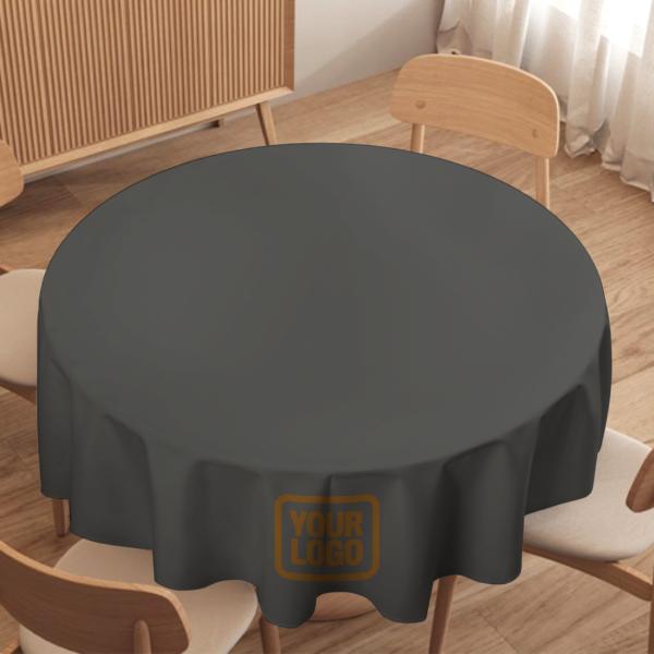 Maßgeschneidertes Dunkelgrau Khaki Runde Tischdecke