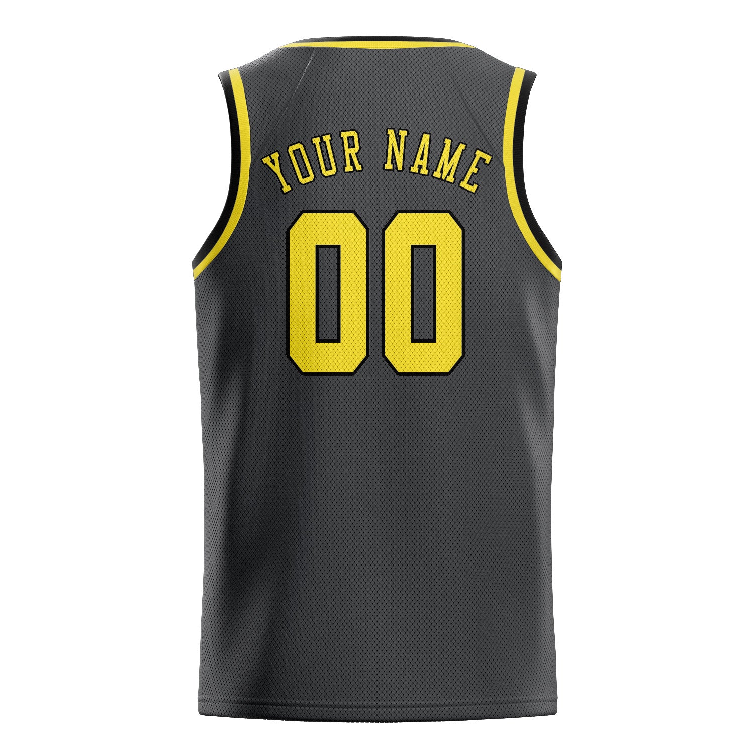 Benutzerdefiniertes Professionelles Dunkelgrau Blassgelb Basketballtrikot