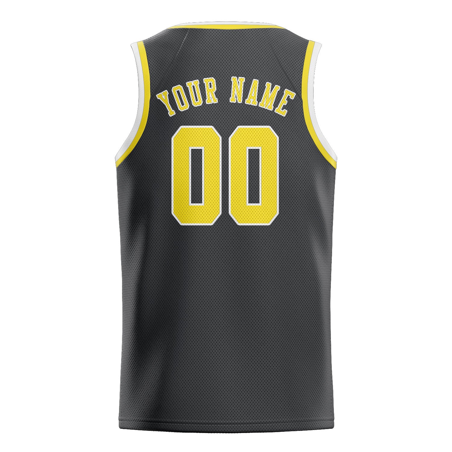 Benutzerdefiniertes Professionelles Dunkelgrau Blassgelb Basketballtrikot