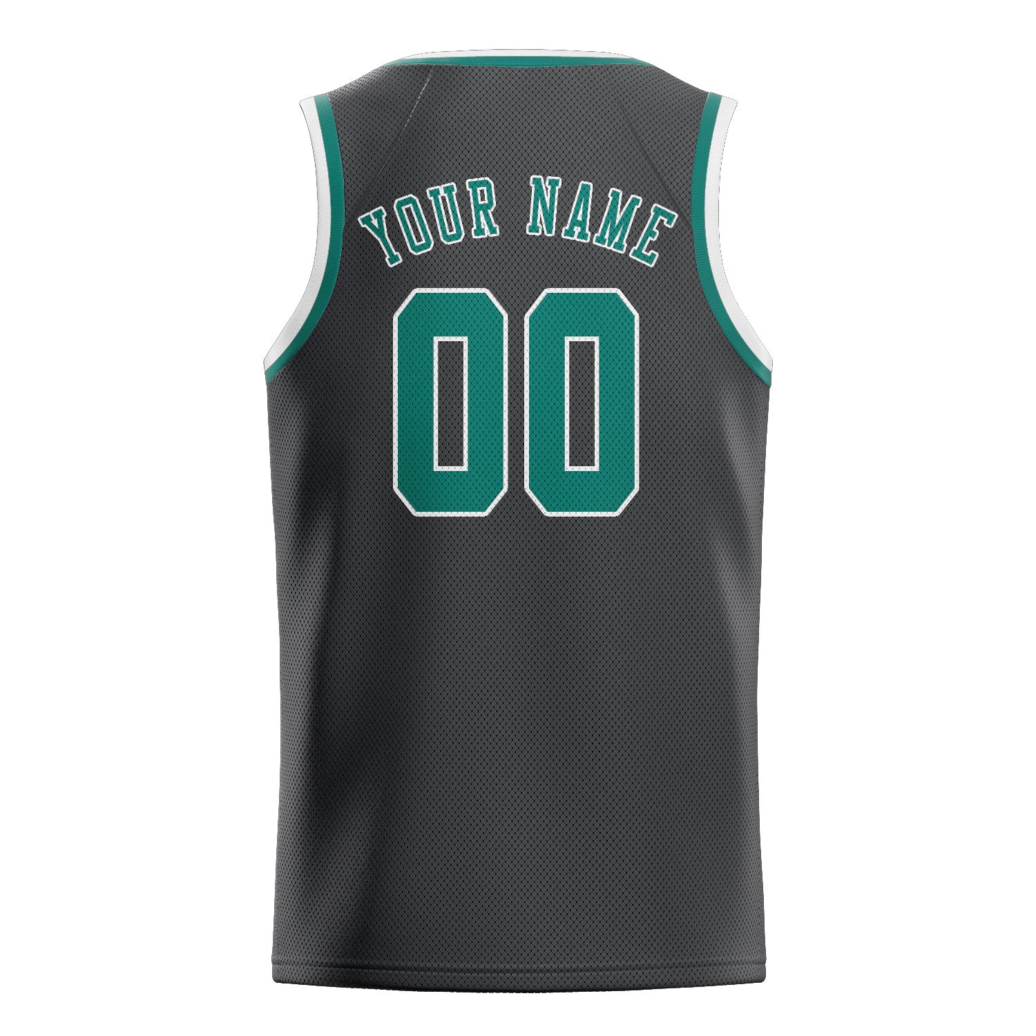 Benutzerdefiniertes Professionelles Dunkelgrau Blaugrün Basketballtrikot