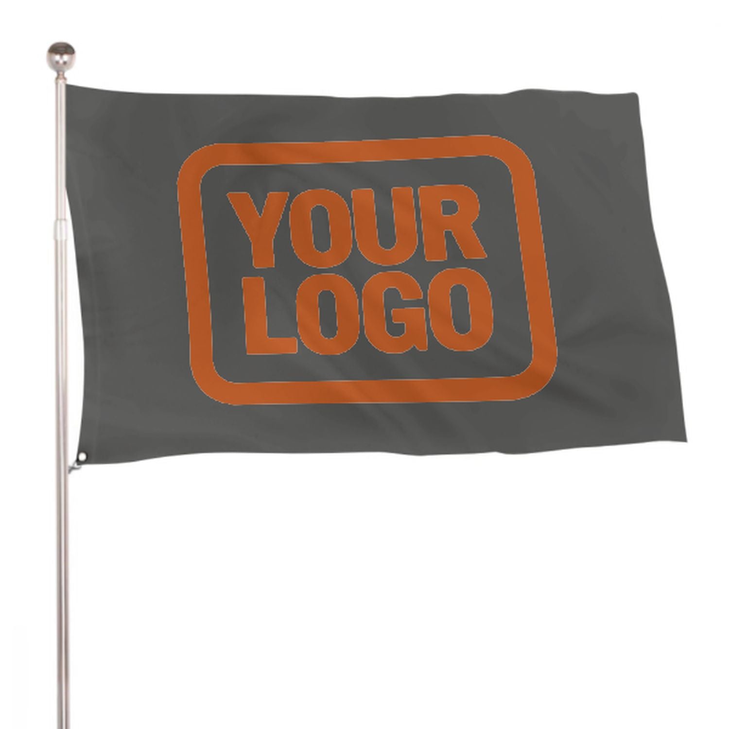 Maßgeschneidertes Dunkelgrau Orange Flagge