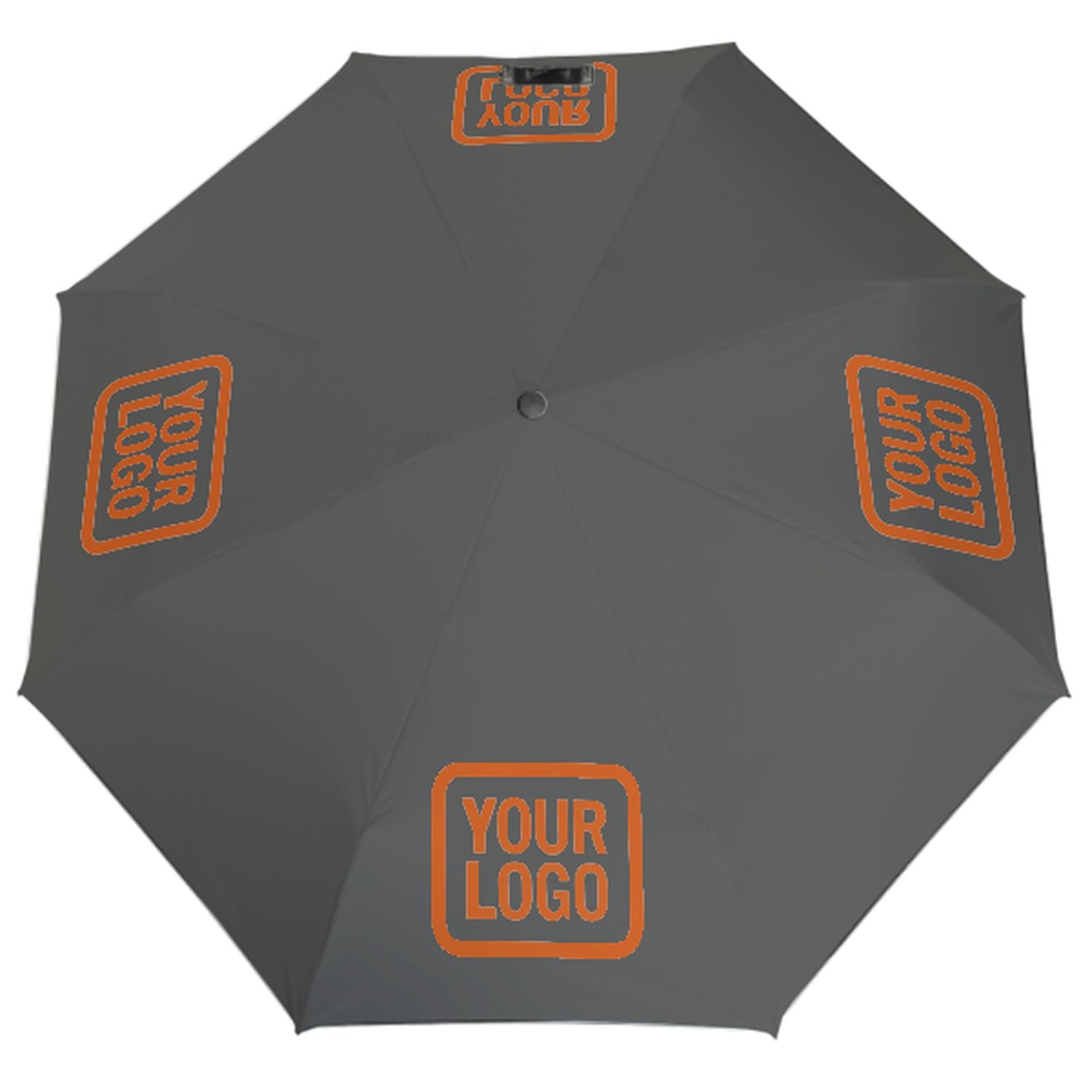 Maßgeschneidertes Dunkelgrau Orange Automatik-Regenschirm