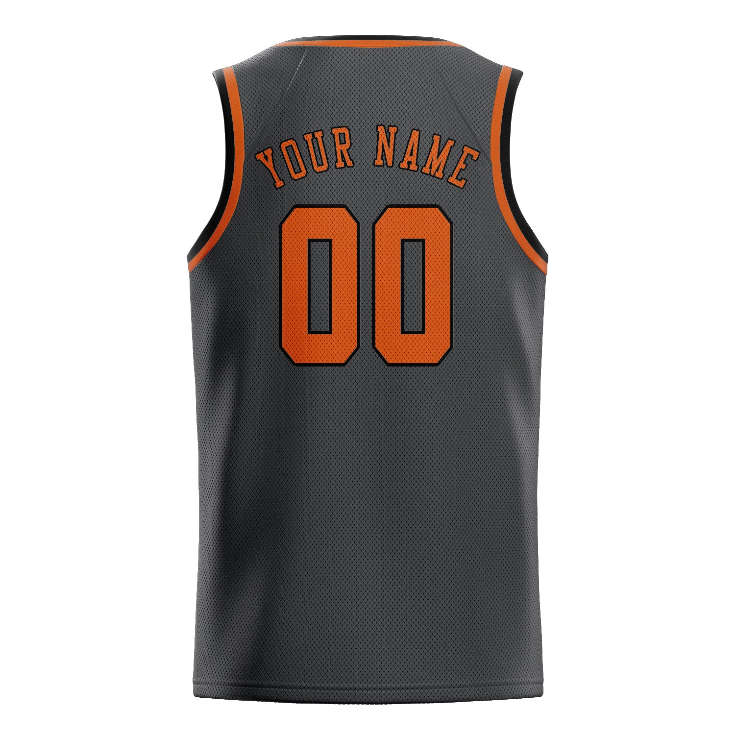 Benutzerdefiniertes Professionelles Dunkelgrau Orange Basketballtrikot