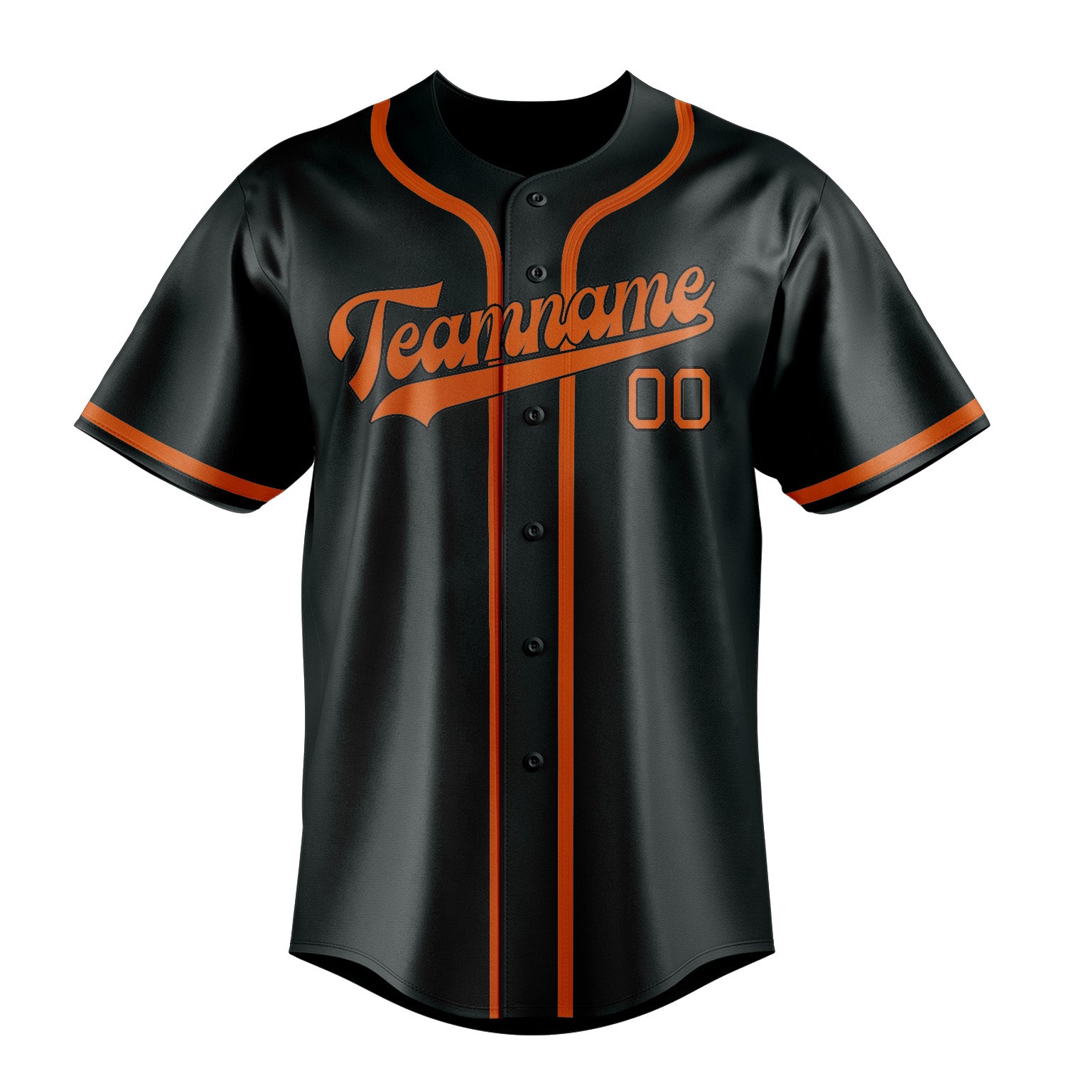 Benutzerdefiniertes Professionelles Dunkelgrau Orange Baseballtrikot