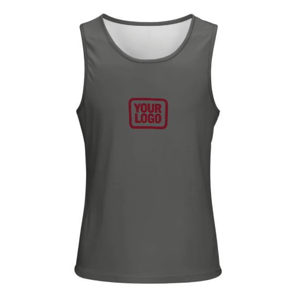 Maßgeschneidertes Dunkelgrau Karmesinrot Herren Tanktop