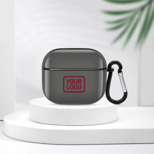 Maßgeschneidertes Dunkelgrau Karmesinrot AirPods-Hülle (3. Generation)