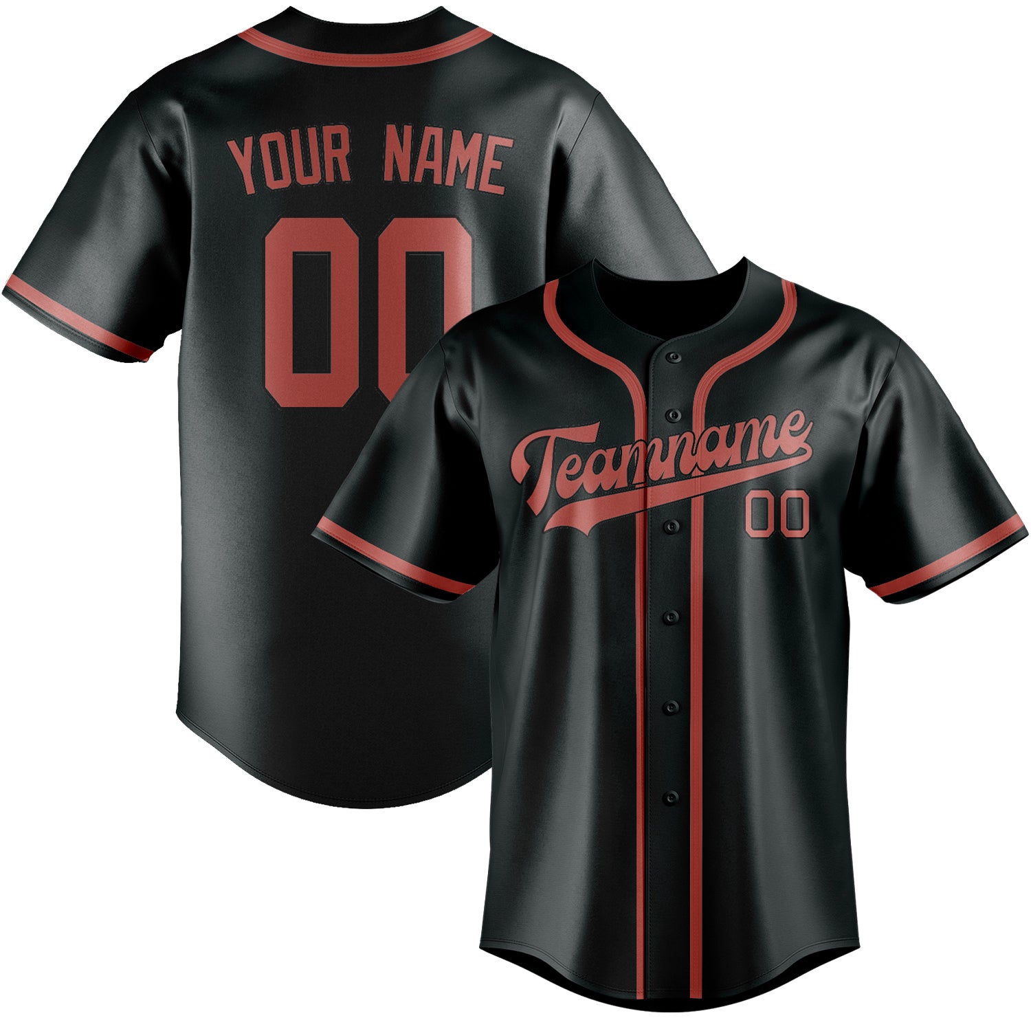 Benutzerdefiniertes Professionelles Dunkelgrau Kupferrose Baseballtrikot