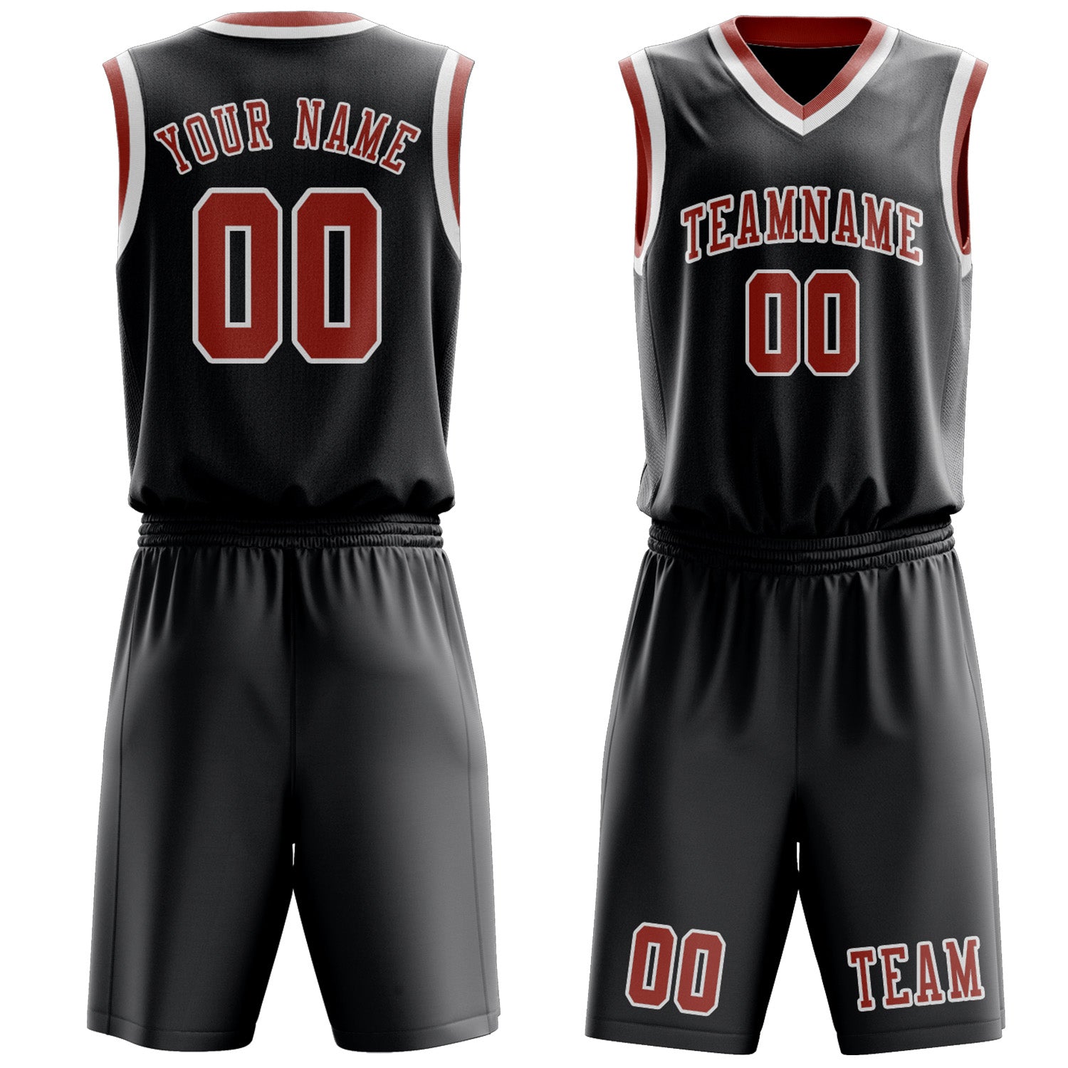 Benutzerdefiniertes Professionelles Dunkelgrau Kupferrose Basketballtrikot-Set
