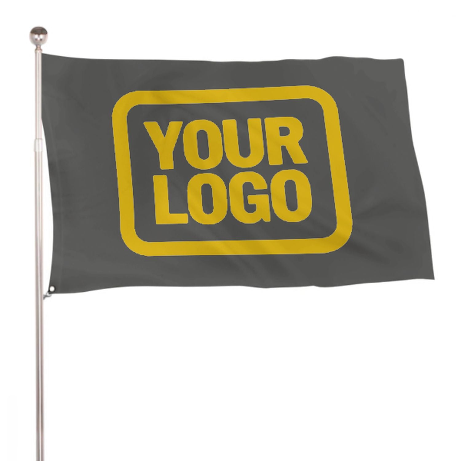 Maßgeschneidertes Dunkelgrau Gold Flagge