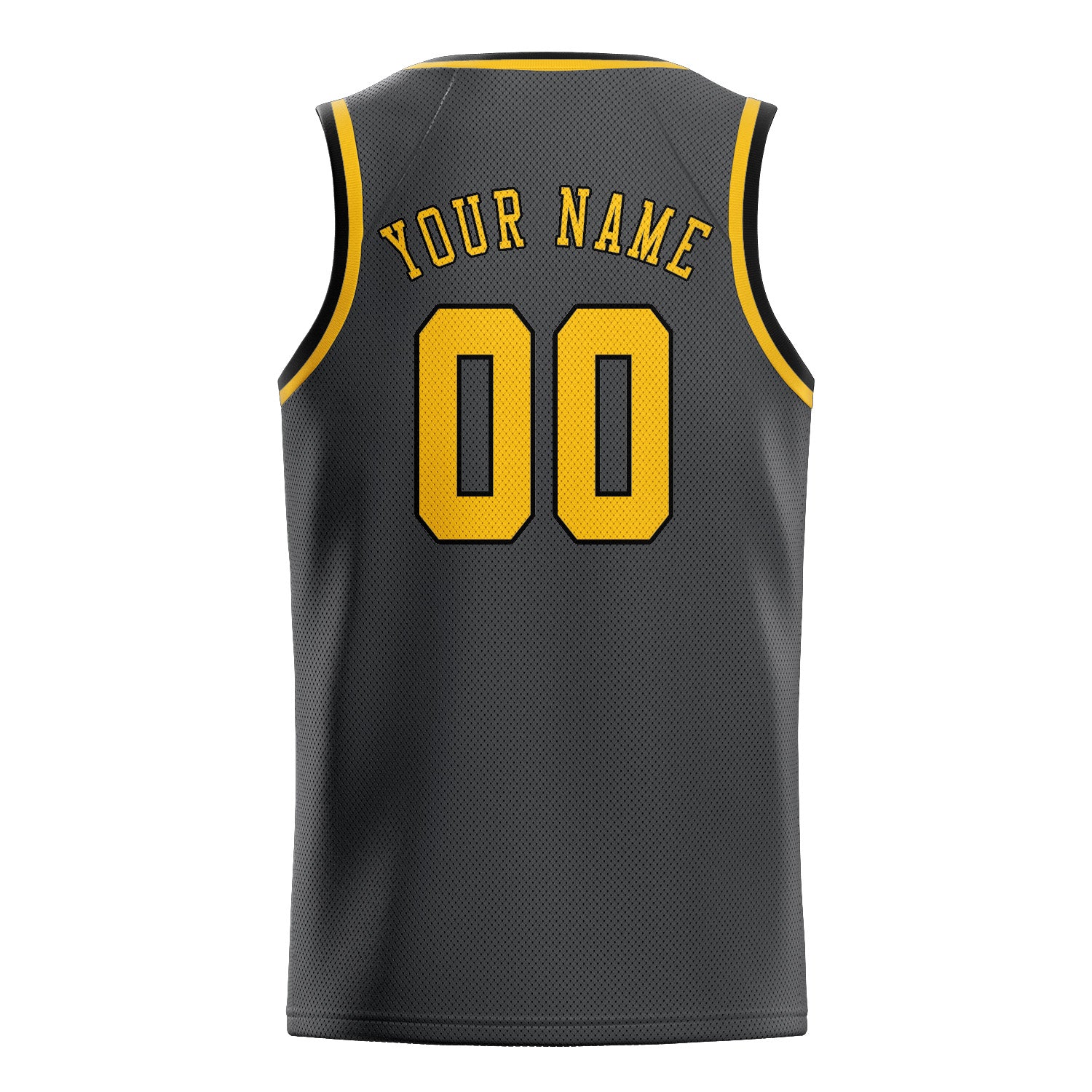 Benutzerdefiniertes Professionelles Dunkelgrau Gold Basketballtrikot