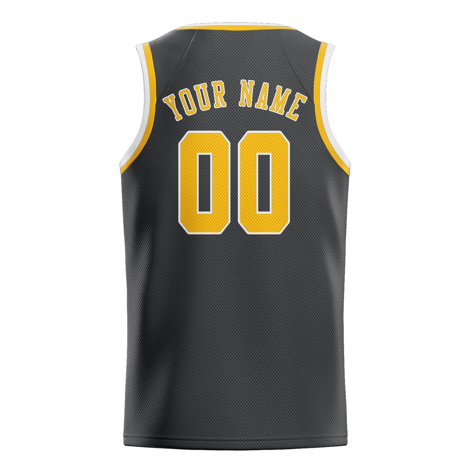 Benutzerdefiniertes Professionelles Dunkelgrau Gold Basketballtrikot