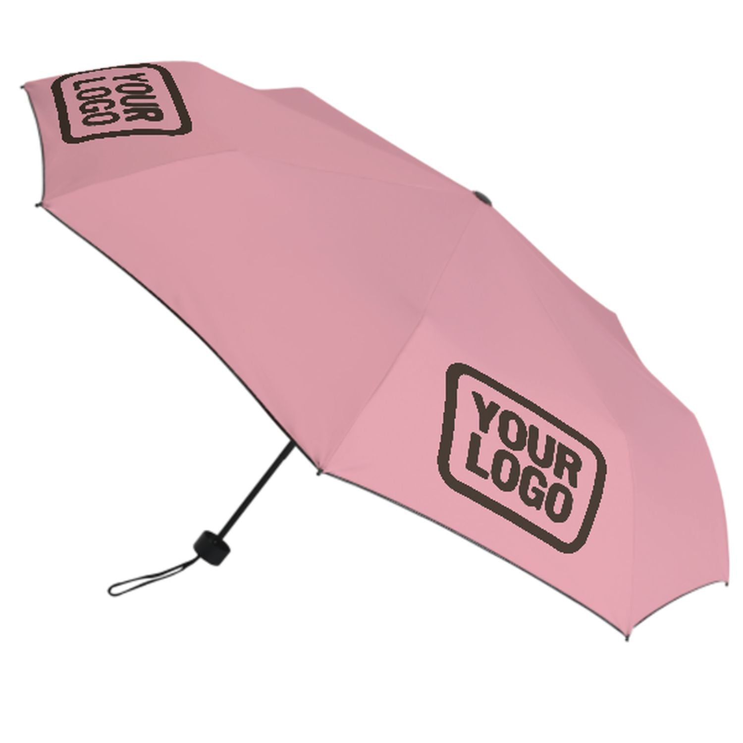 Maßgeschneidertes Rosa Braun Automatik-Regenschirm