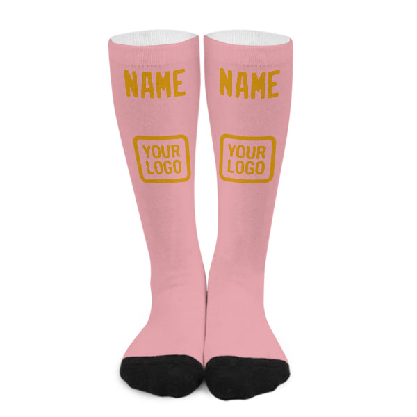 Maßgeschneidertes Rosa Gelb Kniestrümpfe