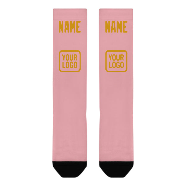 Maßgeschneidertes Rosa Gelb Kniestrümpfe