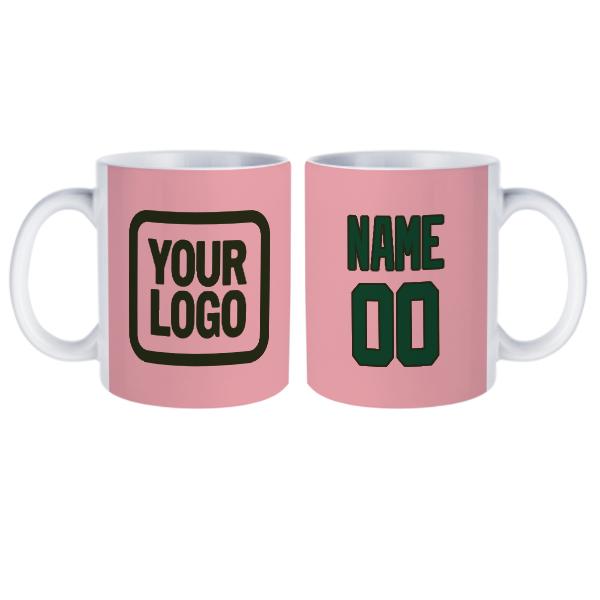 Tazza personalizzata verde muschio rosa