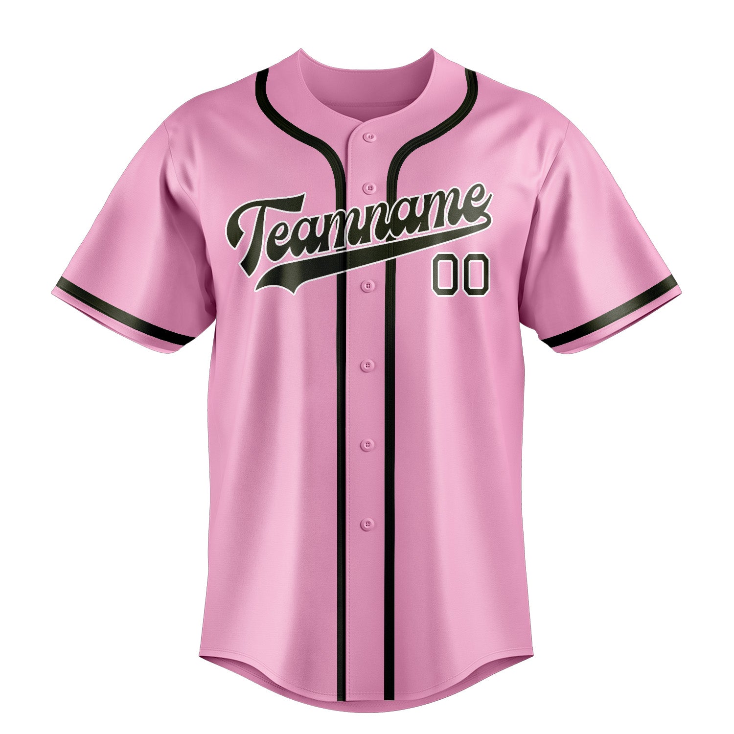 Benutzerdefiniertes Professionelles Rosa Dunkles Oliv Baseballtrikot