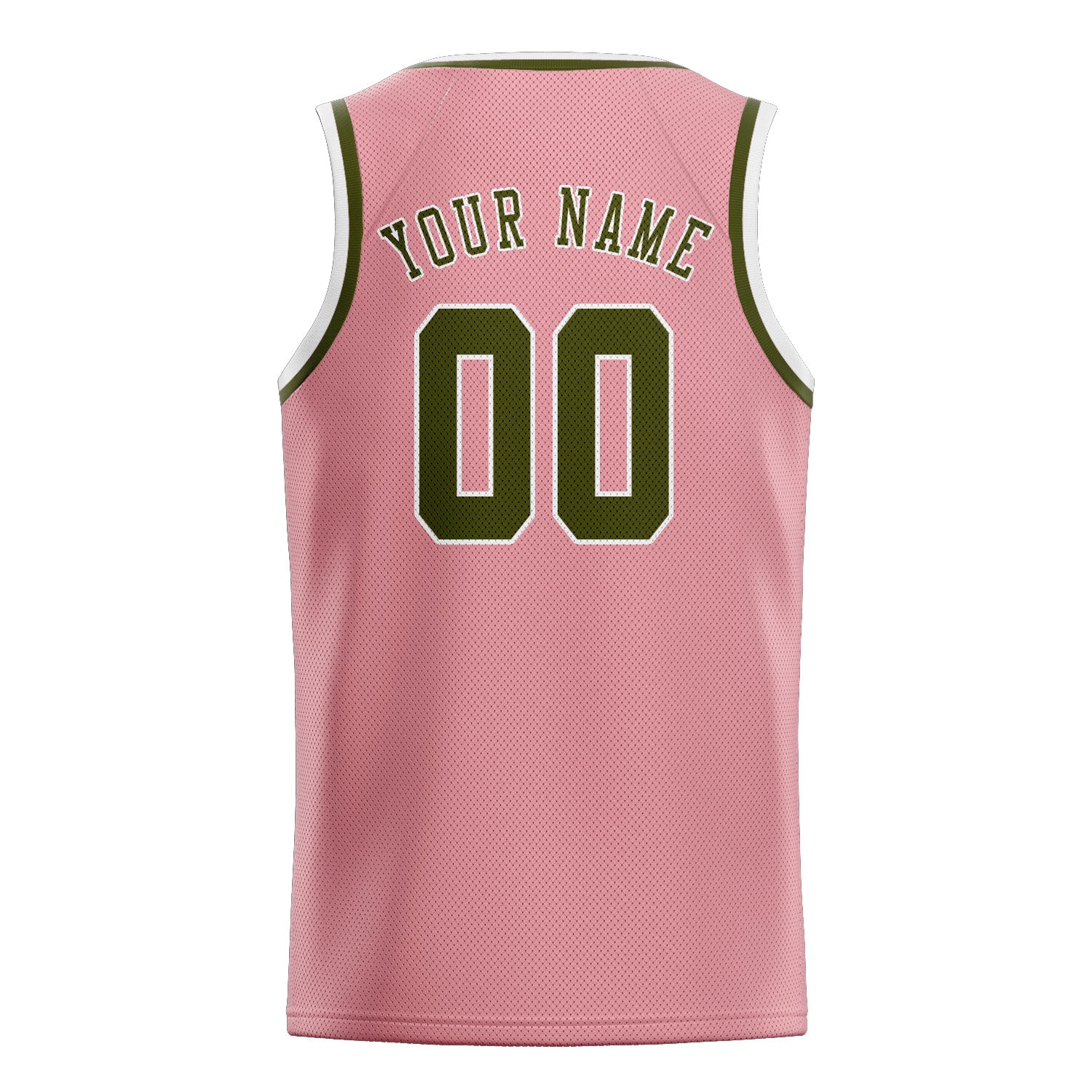 Benutzerdefiniertes Professionelles Rosa Dunkles Oliv Basketballtrikot