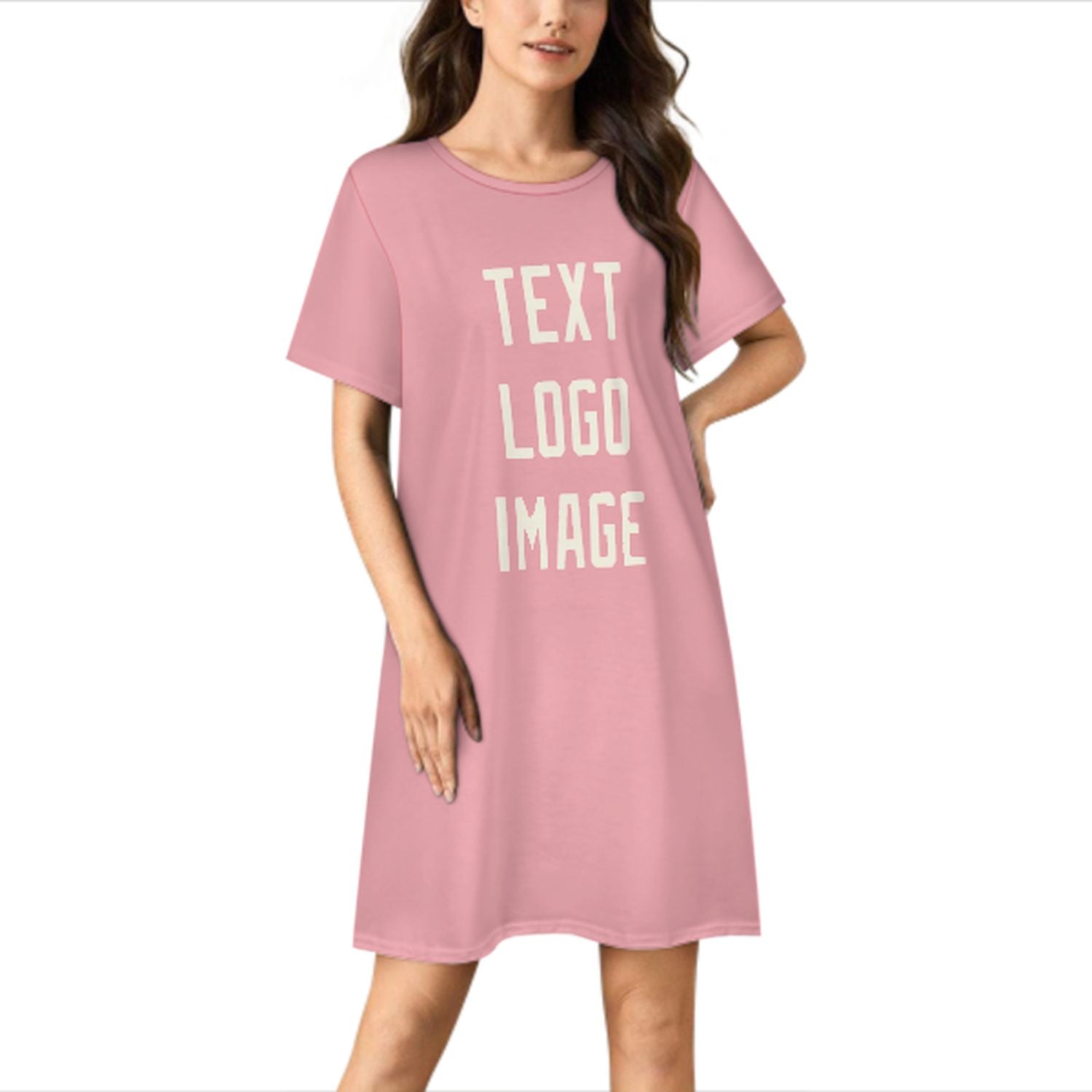 Maßgeschneidertes Rosa Beige Nachthemd
